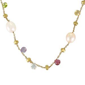 Marco Bicego Paradise Yellow gold Multi stone Long necklace